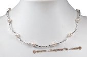 Pn552 Elegant Sterling Silver Cultured Pearl Princess Necklace