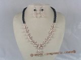 pnset088 stylish potato pearl with crystal beads bridal jewelry set