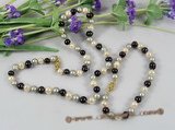 pnset175 Fashionable multi-color potato pearl necklace&bracelet jewelry set