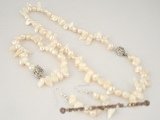 pnset246 6-8mm white blister pearl hand knotted Jewelry set clearance price sale