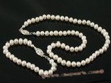 pnset278 5-6mm white potato seed pearl Necklace&bracelet jewelry set