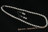 Pnset427 Beautiful 6-7mm white frshwater rice pearl jewelry set