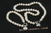 pnset475  Hand knotted freshwater potato pearl princess necklace