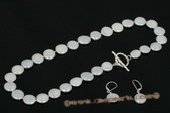 pnset497 Hand knotted 11.5-12.5mm white coin pearl princess necklace