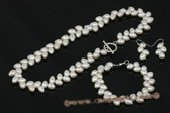 pnset509 Hand-knotted 8-9mm ivoy wheat shape pearl jewelry set