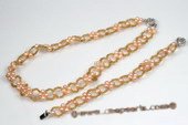 pnset538 Hand Knitted Potato Seed Pearl Necklace& Bracelet Set