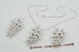 Pnset574 Gradual Seamless Beads Pendant Necklace& Earrings Jewelry Set