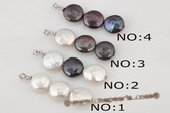 pp011 triple pieces 12-13mm white coin pearl pendant