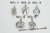 ppm008  ten pieces silver plated copper pearl pendant&cages for loose pearl