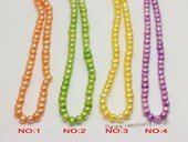 pps004 Five strands dye color 5-6mm cultured freshwater potato pearls strands