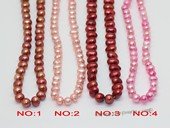 pps009  Five strands dye color 5-6mm fresh water potato pearls beads strands