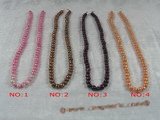 pps010  Five strands dye color 5-6mm potato shape freshwater pearls  beads strands