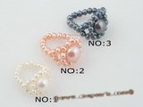 pr029 Perfect handcraft single row freshwater seed pearl Stretch rings