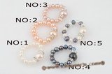 pr032 Handcraft single row freshwater potato pearl Stretch rings