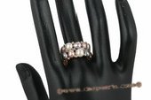 pr037 Double-strands freshwater bread Pearl Stretch Ring