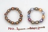 Pr041 Designer Single Row Multicolor Bread Pearl Stretchy Ring