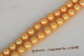 Round013 10.5-11.5mm Golden Color Freshwater Round Pearl Strand in AA+ Grade