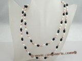 rpn013 6-7mm multi color rice shape freshwater pearl Opera neckace