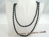 rpn014 6-7mm black rice shape freshwater pearl Opera neckace