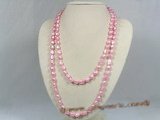 rpn125 8-9mm pink nugget cultured pearl Opera neckace