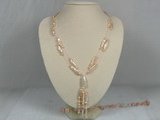 rpn133 Y Style biwa pearl and potato pearl opera necklace