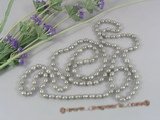 rpn136 7-8mm Grey rice shape cultured pearl rope necklace wholesale
