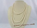 rpn137 7-8mm white button cultured pearl rope necklace in wholesale