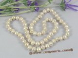 rpn138 11-12mm white off round(potato) pearl luxury opera necklace