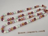 rpn154 6-7mm multicolor potato pearl rope long necklace online wholesale