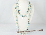 rpn207 Freshwater blister pearl and baroque crystal rope necklace