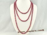 rpn216 wholesale 6.5-7.5mm wine red freshwater rice pearl rope necklace