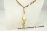 rpn225 Colourful 48 inch coin pearl and faceted crystal long adjustable necklace