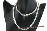 rpn267 Wholesale 7-8mm nature white freshwater nugget pearl Matinee Necklace