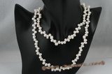rpn281 White freshwater side drilled pearl rope necklace low price on sale