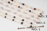 Rpn298 Hand Kontted Mix-color Freshwater Cultured Pearl Rope Necklace