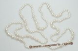 rpn337 White rice freshwater  pearl  rope pearl necklace 48 inch in length