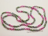 rpn338 colorful 48inch 6-7mm mix colour nugget pearl rope pearl necklace
