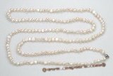 rpn339 White nugget freshwater pearl rope pearl necklace 48 inch in length
