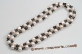 Rpn364 Amazing White and Black Culutred Pearl Opera Necklace