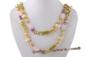 Rpn365 Amazing Colorful Cultured Pearl and Gemstone Rope Necklace