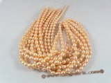rs13 natured pink 7.5-8.5mm rice shape cultured pearl strands in wholesale