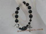 rybr004 handcrafted silver black onyxr rosary bracelet
