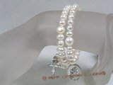 rybr013  Hand-wrapped potato cultured pearl rosary bracelet on sale