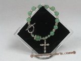 rybr017 handcrafted Rosary bracelet made of green jade beads