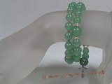 rybr021 Hand-wrapped round green chinese jade rosary bracelet