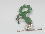 ryc001 Sacred green jade One Decade Rosary pocket Chaplet