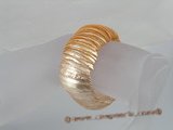 sbr063 25mm in wide Thin-Cut  Yellowish Shell Stretch Bracelet