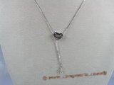 sc016 18inch 925 Sterling silver box lariat chain with pendant mounting