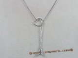 sc018 18inch 925 Sterling silver box lariat chain with pendant mounting