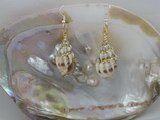 SE026 35mm spiral CONCH Shell dangle earrings combine with 925silver hook